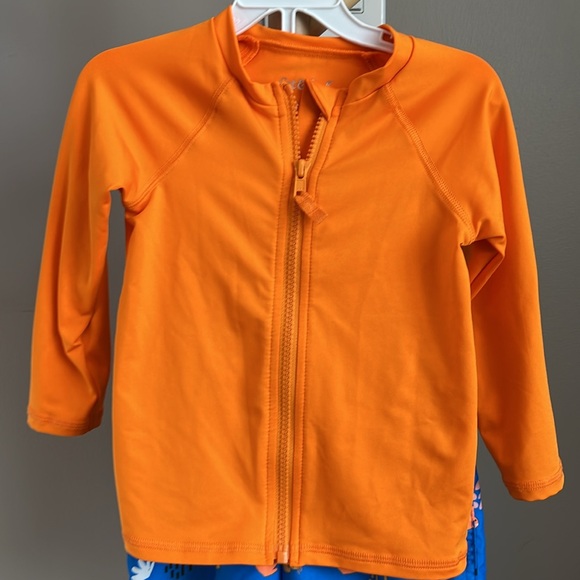 ⭐️⭐️PICK 5 / $20 Cat & Jack Orange and Blue Rashguard Swim Trunks Set 3T - Picture 3 of 9